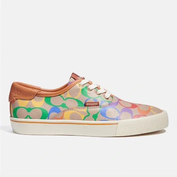 Coach Citysole Skate Sneaker in Rainbow Signature Canvas - Picture 2 of 7